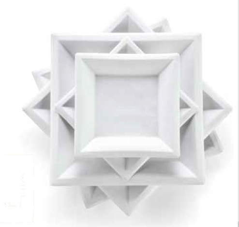 Piatti quadrati in polpa di cellulosa